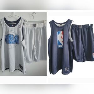 NBA UNK Men's Vintage REVERSIBLE Set Logo Practice Jersey and Shorts Size M